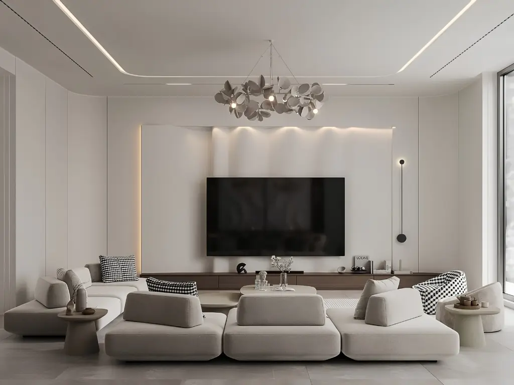 Standard living room television setup